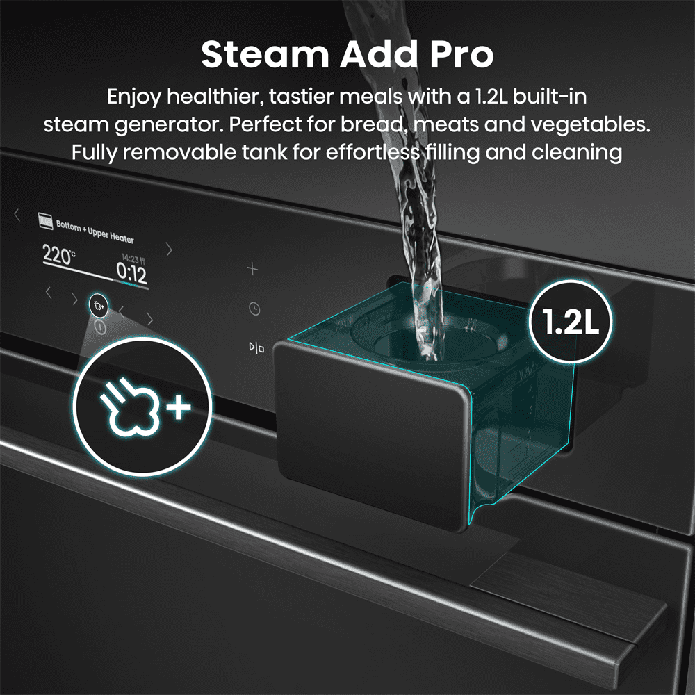 Hisense Hi8 BlackLine Pyrolytic Steam Add Pro Single Oven BAS6PH8BUKWF - Black Hisense Hi8 BlackLine Pyrolytic Steam Add Pro Single Oven BAS6PH8BUKWF - Black