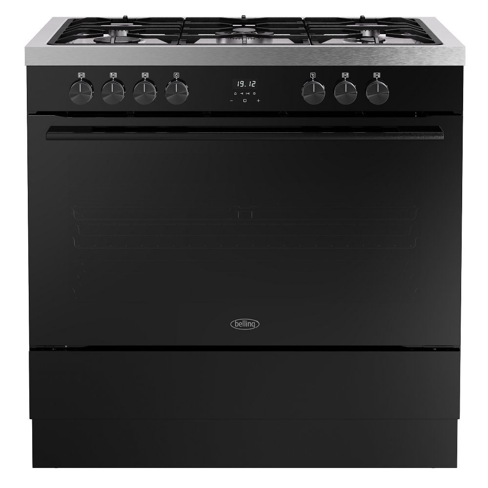 Belling Vision 90DF Single Cavity Dual Fuel Range Cooker 444412039 - Black