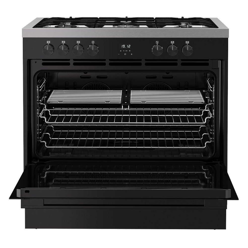 Belling Vision 90DF Single Cavity Dual Fuel Range Cooker 444412039 - BLACK Belling Vision 90DF Single Cavity Dual Fuel Range Cooker 444412039 - BLACK
