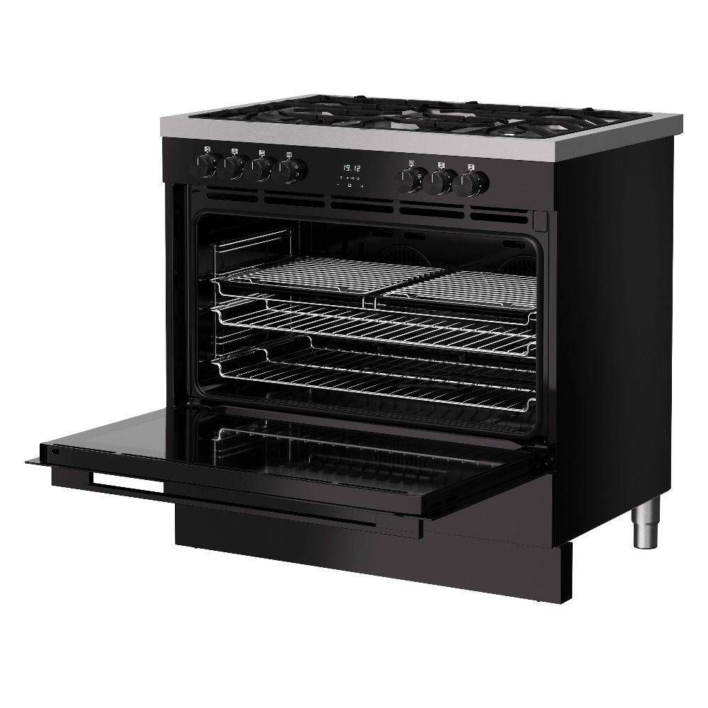 Belling Vision 90DF Single Cavity Dual Fuel Range Cooker 444412039 - BLACK Belling Vision 90DF Single Cavity Dual Fuel Range Cooker 444412039 - BLACK