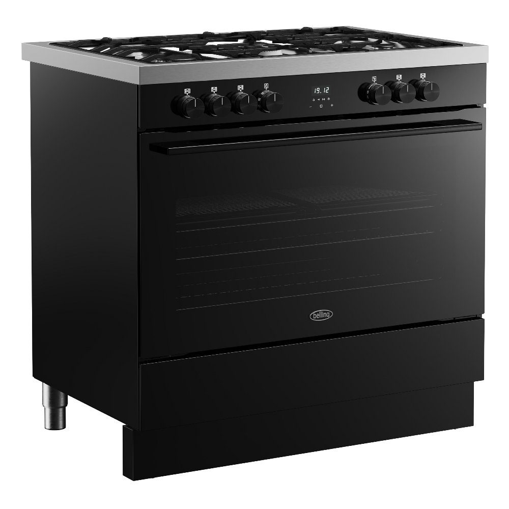 Belling Vision 90DF Single Cavity Dual Fuel Range Cooker 444412039 - BLACK Belling Vision 90DF Single Cavity Dual Fuel Range Cooker 444412039 - BLACK
