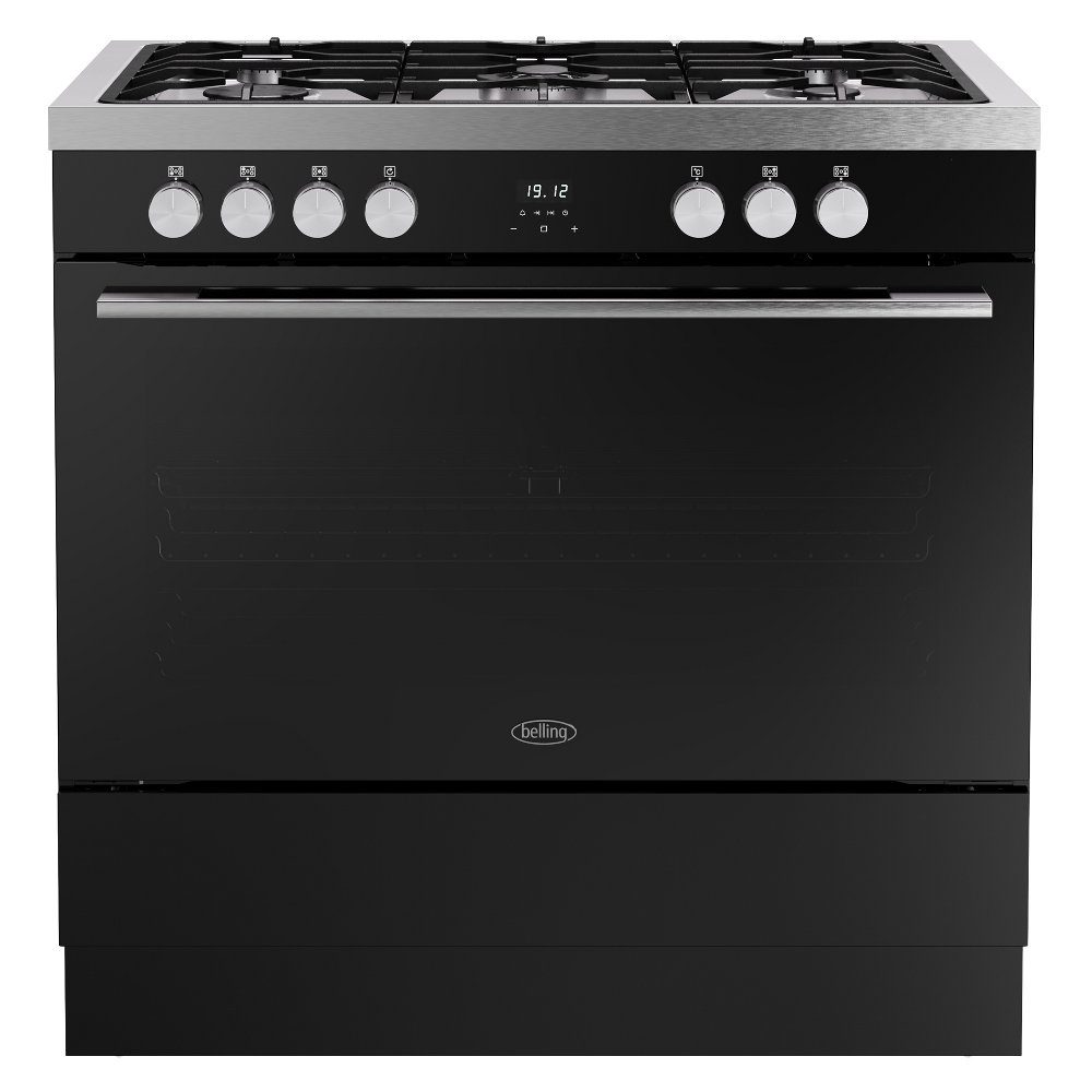 Belling Vision 90DF Single Cavity Dual Fuel Range Cooker 444412040 - Black