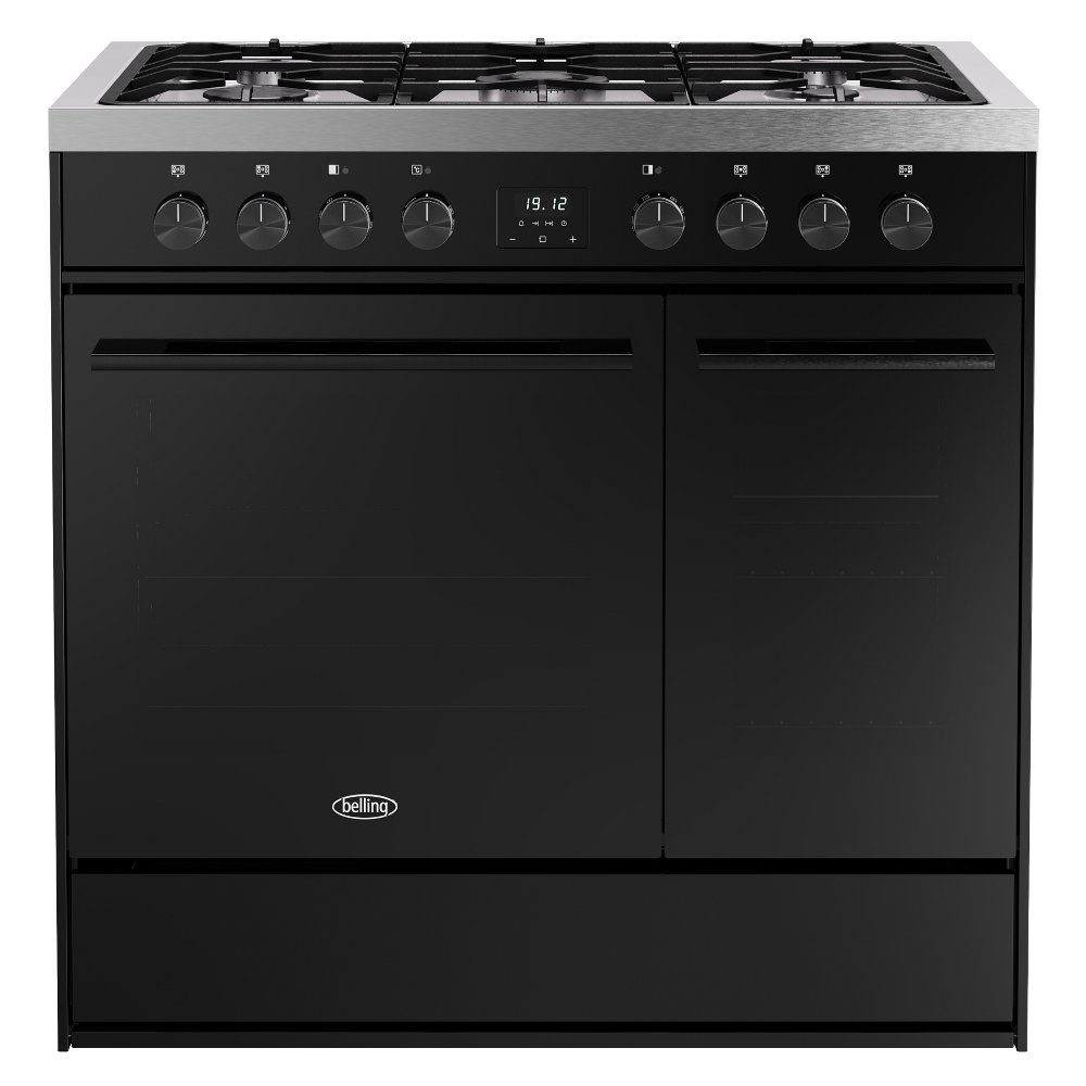 Belling Vision 90DF Twin Cavity Dual Fuel Range Cooker 444412043 - Black