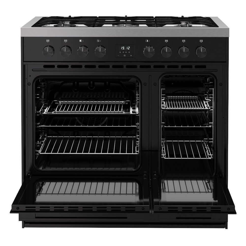 Belling Vision 90DF Twin Cavity Dual Fuel Range Cooker 444412043 - BLACK Belling Vision 90DF Twin Cavity Dual Fuel Range Cooker 444412043 - BLACK