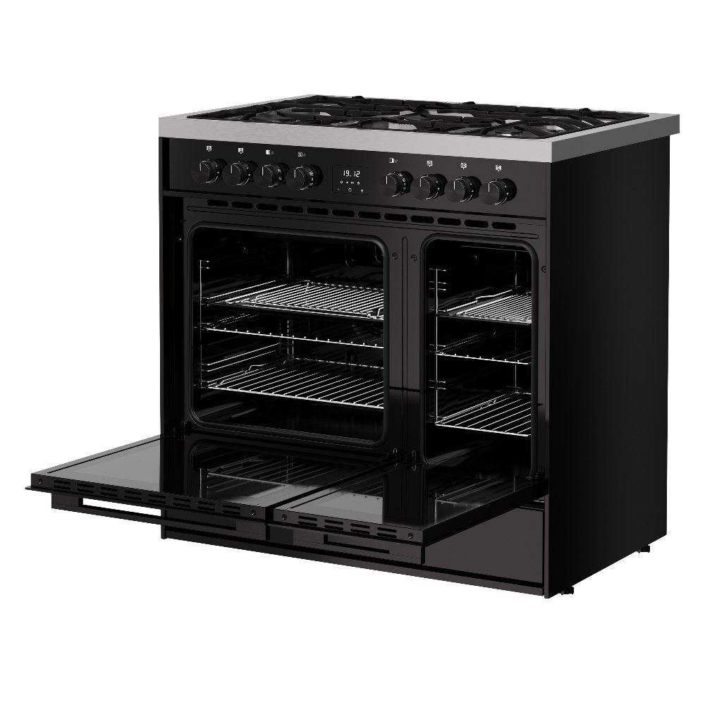 Belling Vision 90DF Twin Cavity Dual Fuel Range Cooker 444412043 - BLACK Belling Vision 90DF Twin Cavity Dual Fuel Range Cooker 444412043 - BLACK