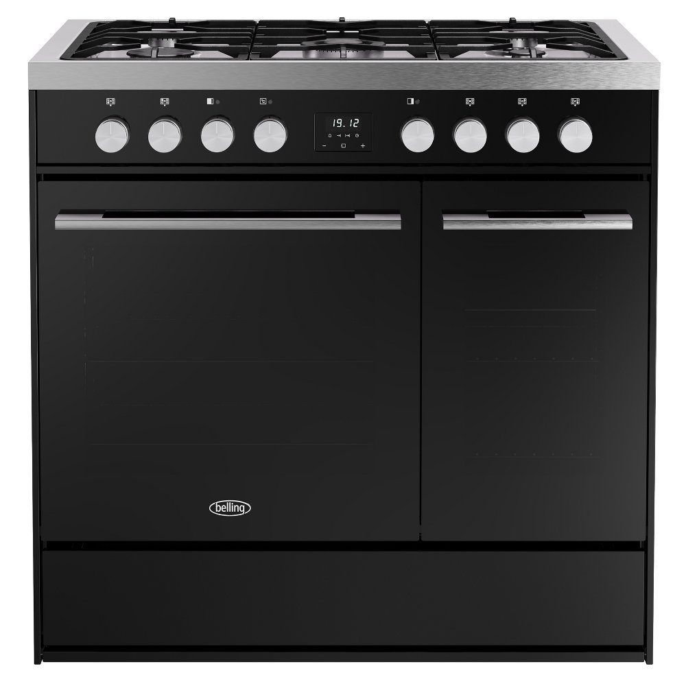 Belling Vision 90DF Twin Cavity Dual Fuel Range Cooker 444412044 - BLACK