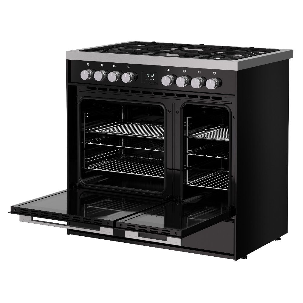 Belling Vision 90DF Twin Cavity Dual Fuel Range Cooker 444412044 - BLACK Belling Vision 90DF Twin Cavity Dual Fuel Range Cooker 444412044 - BLACK