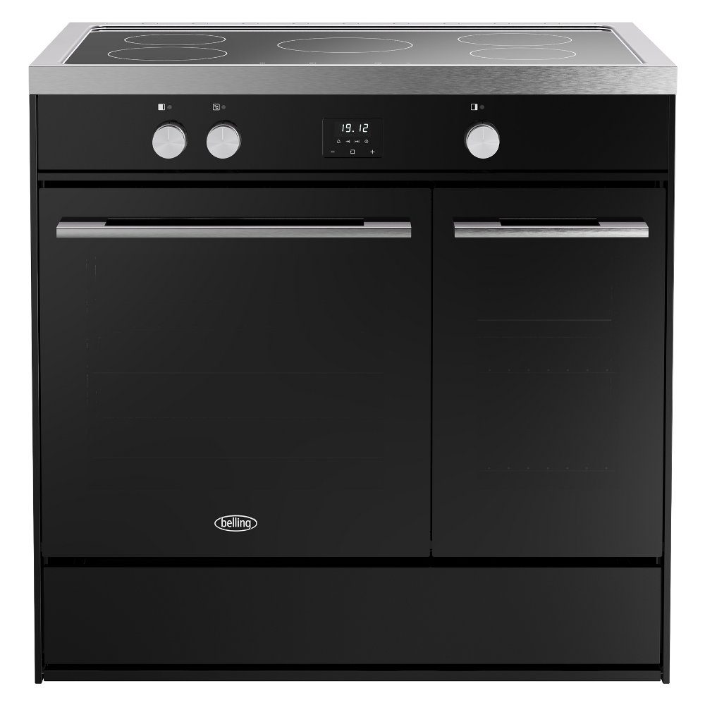 Belling Vision 90EI Twin Cavity Induction Range Cooker 444412046 - Black