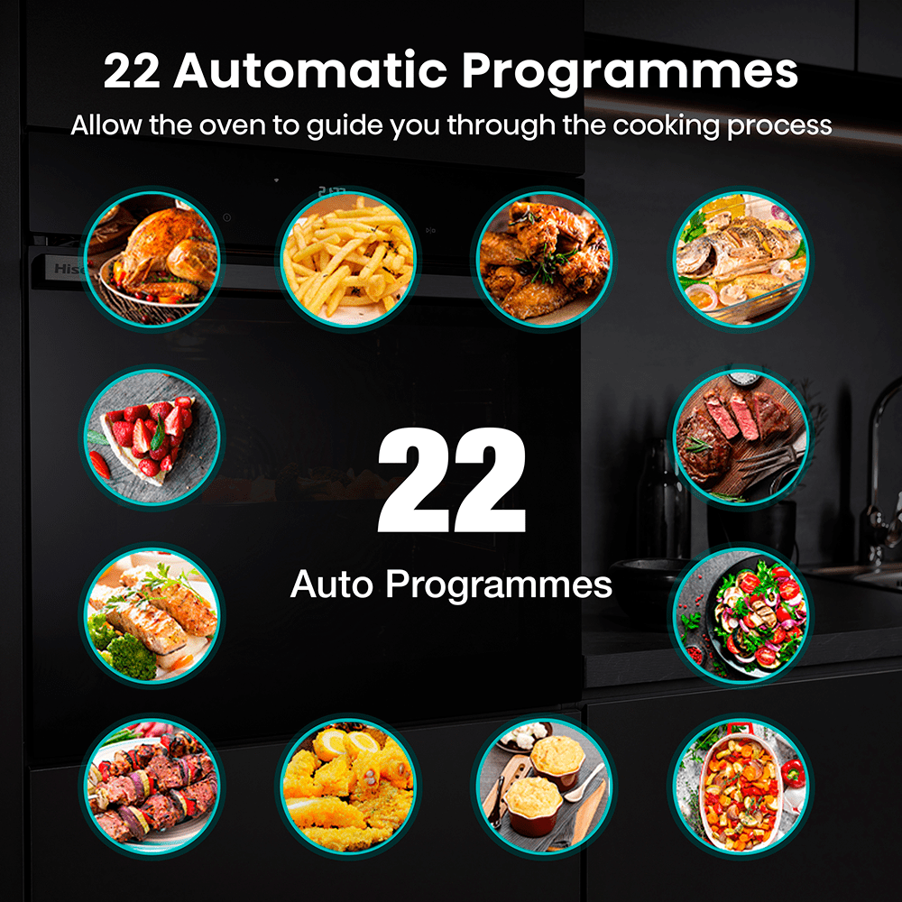 Hisense Hi6 BlackLine Pyrolytic Multifunction Steam Add Single Oven BSA66346PDBGUK - Black Hisense Hi6 BlackLine Pyrolytic Multifunction Steam Add Single Oven BSA66346PDBGUK - Black