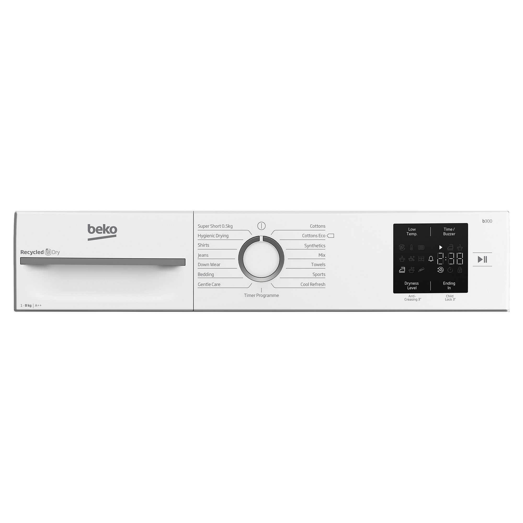 Beko 8kg Heat Pump Condenser Dryer BMN3T3823W - White Beko 8kg Heat Pump Condenser Dryer BMN3T3823W - White
