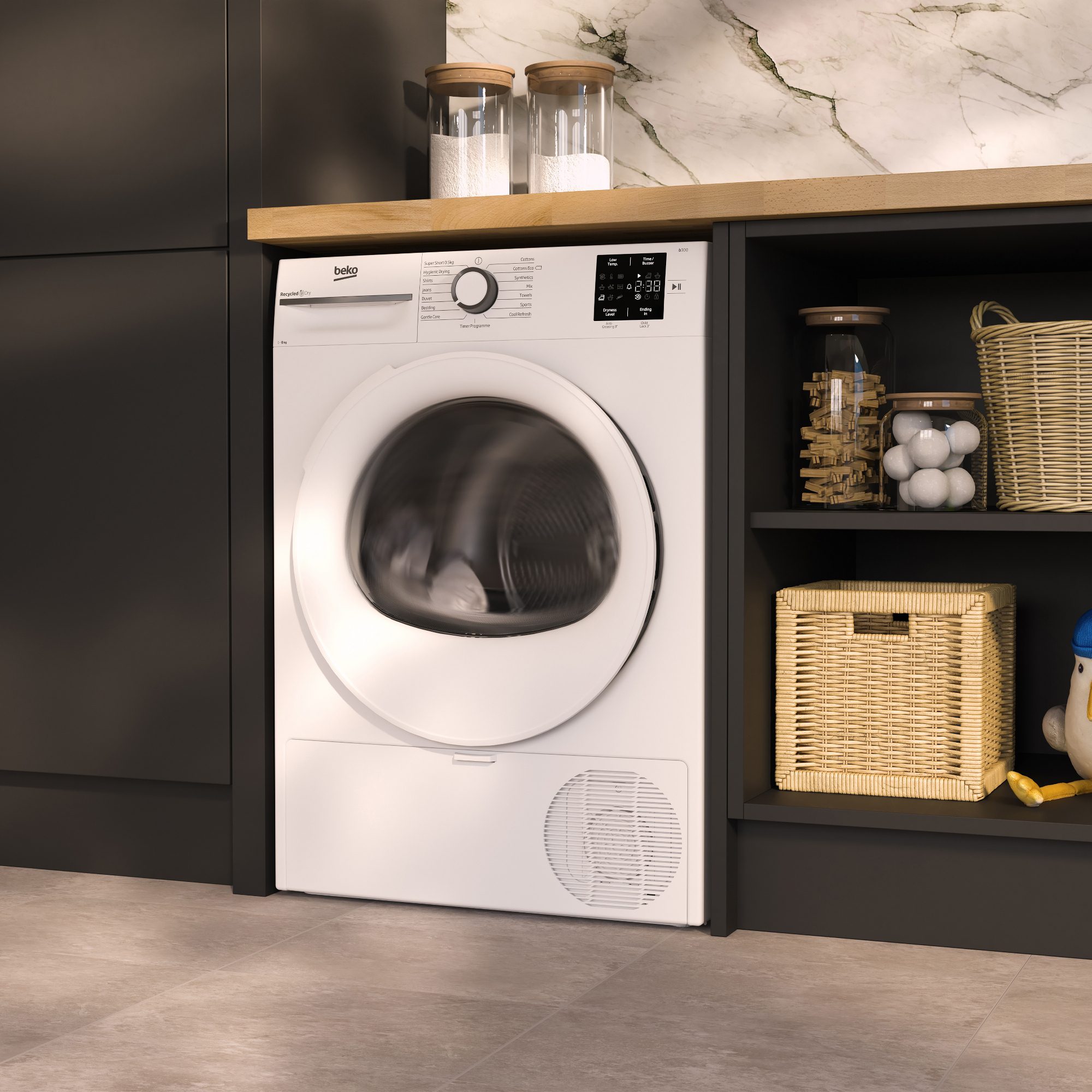 Beko 8kg Heat Pump Condenser Dryer BMN3T3823W - White Beko 8kg Heat Pump Condenser Dryer BMN3T3823W - White