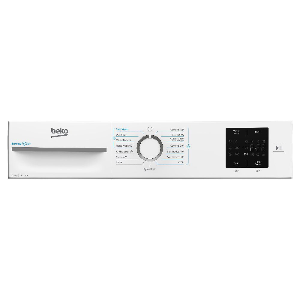 Beko 8kg Washing Machine 1400rpm BMN3WT3841W - White Beko 8kg Washing Machine 1400rpm BMN3WT3841W - White