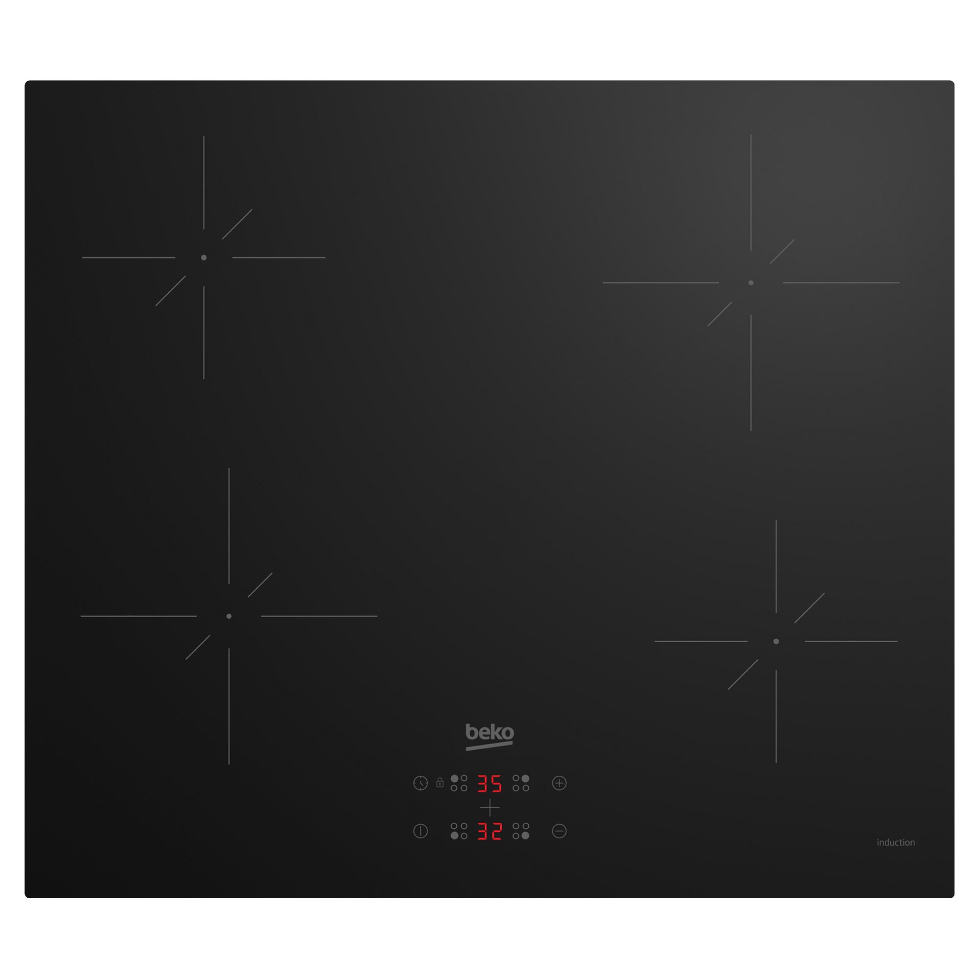 Beko  60cm Frameless 4 Zone Induction Hob CIHYQI21B - Black