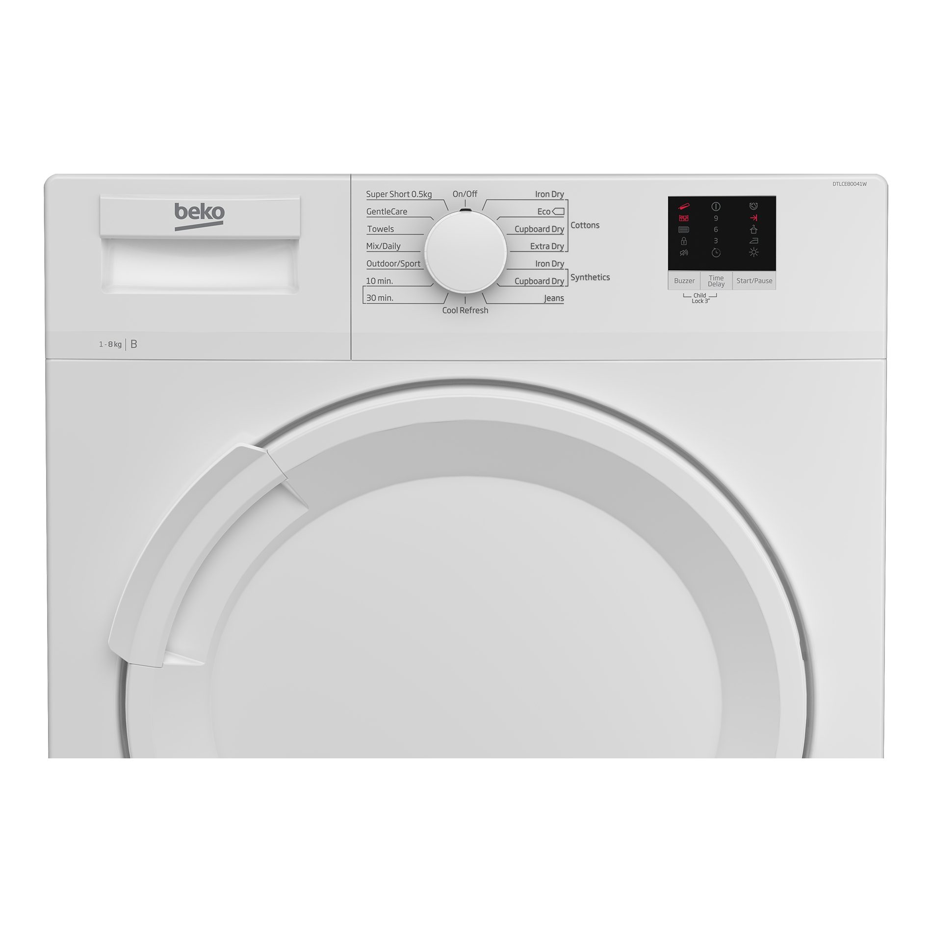 Beko 8kg Condenser Dryer DTLCE80041W - White Beko 8kg Condenser Dryer DTLCE80041W - White