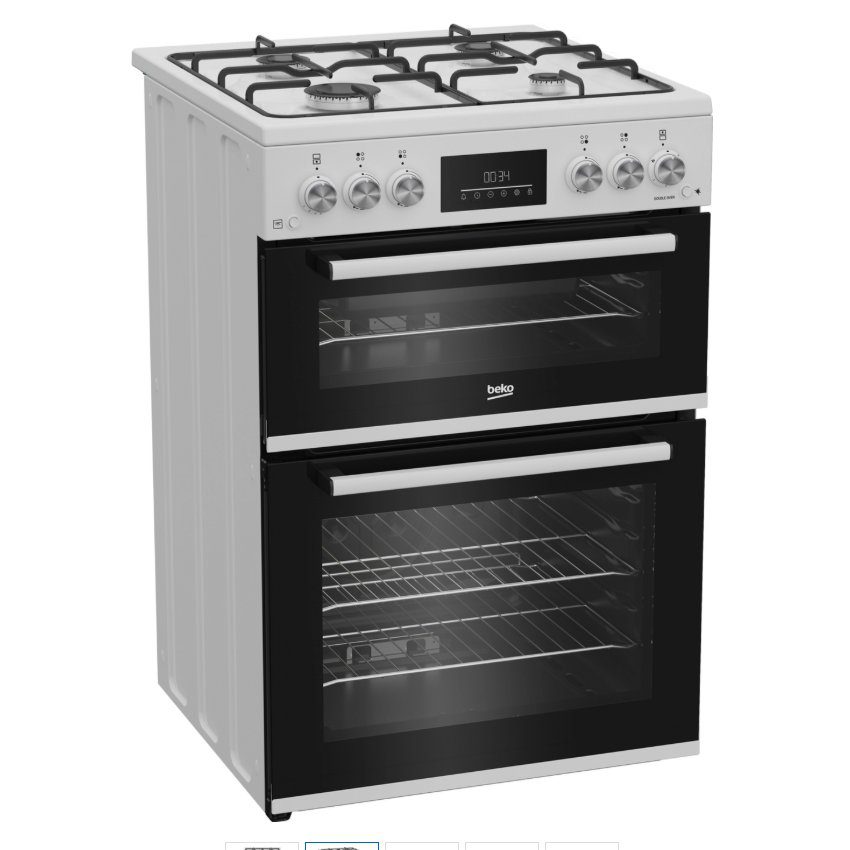Beko 60cm Freestanding Gas Cooker EDG6231W - White Beko 60cm Freestanding Gas Cooker EDG6231W - White