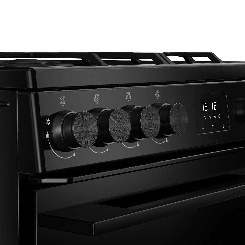 Belling Vision 60DF Twin Cavity Dual Fuel Freestanding Cooker 444412047 - Black Belling Vision 60DF Twin Cavity Dual Fuel Freestanding Cooker 444412047 - Black