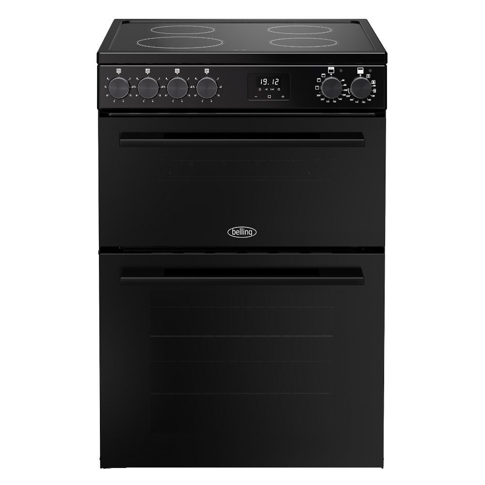 Belling Vision 60E Twin Cavity Ceramic Freestanding Cooker 444412049 - Black