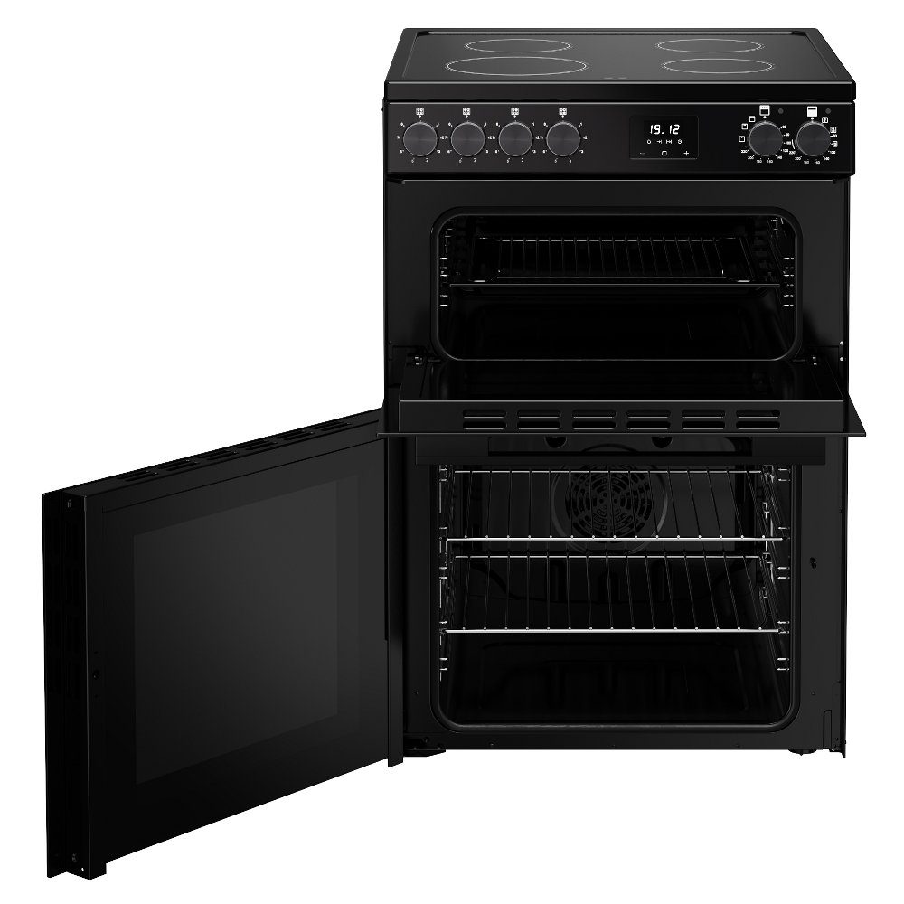 Belling Vision 60E Twin Cavity Ceramic Freestanding Cooker 444412049 - Black Belling Vision 60E Twin Cavity Ceramic Freestanding Cooker 444412049 - Black