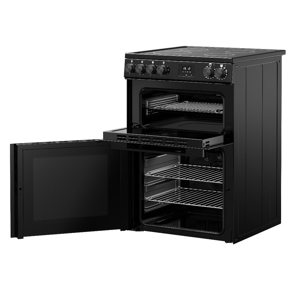Belling Vision 60E Twin Cavity Ceramic Freestanding Cooker 444412049 - Black Belling Vision 60E Twin Cavity Ceramic Freestanding Cooker 444412049 - Black