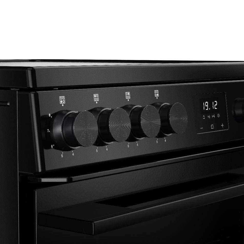 Belling Vision 60E Twin Cavity Ceramic Freestanding Cooker 444412049 - Black Belling Vision 60E Twin Cavity Ceramic Freestanding Cooker 444412049 - Black