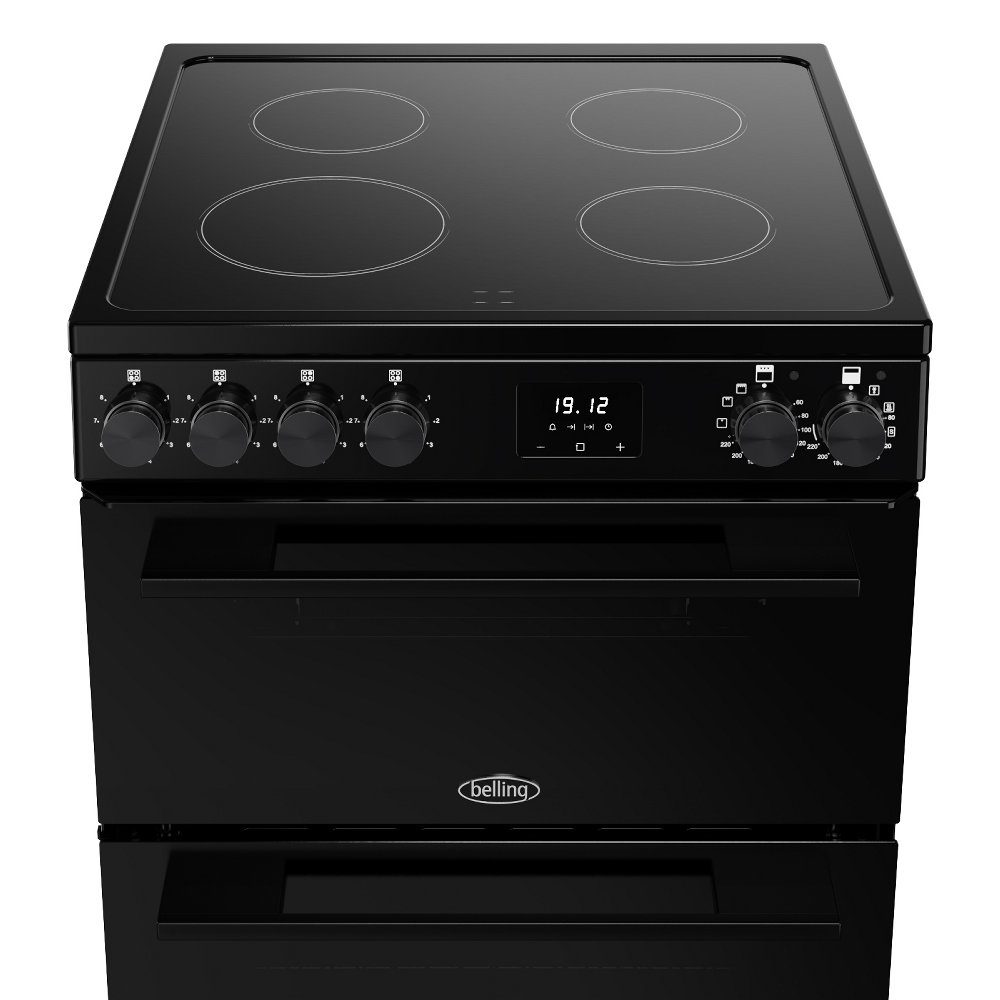 Belling Vision 60E Twin Cavity Ceramic Freestanding Cooker 444412049 - Black Belling Vision 60E Twin Cavity Ceramic Freestanding Cooker 444412049 - Black