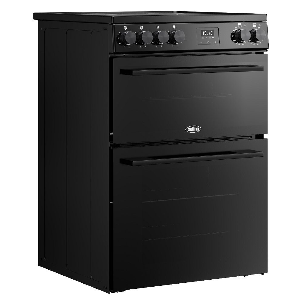 Belling Vision 60E Twin Cavity Ceramic Freestanding Cooker 444412049 - Black Belling Vision 60E Twin Cavity Ceramic Freestanding Cooker 444412049 - Black