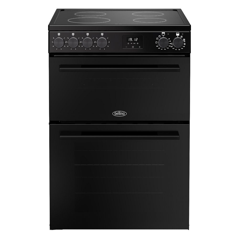 Belling Vision 60EI Twin Cavity Induction Freestanding Cooker 444412058 - Black