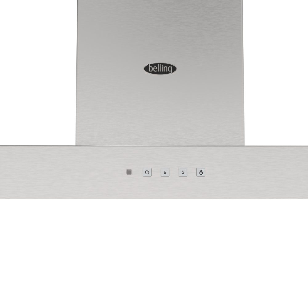 Belling BEL COOKCENTRE CHIM 90T STA 1663 90cm Flat Chimney Hood - STAINLESS STEEL Belling BEL COOKCENTRE CHIM 90T STA 1663 90cm Flat Chimney Hood - STAINLESS STEEL