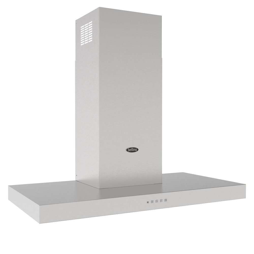 Belling BEL COOKCENTRE CHIM 90T STA 1663 90cm Flat Chimney Hood - STAINLESS STEEL Belling BEL COOKCENTRE CHIM 90T STA 1663 90cm Flat Chimney Hood - STAINLESS STEEL