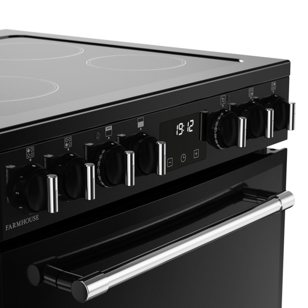 Belling Farmhouse 60E Ceramic Mini Range Cooker 444411810 - Black Belling Farmhouse 60E Ceramic Mini Range Cooker 444411810 - Black