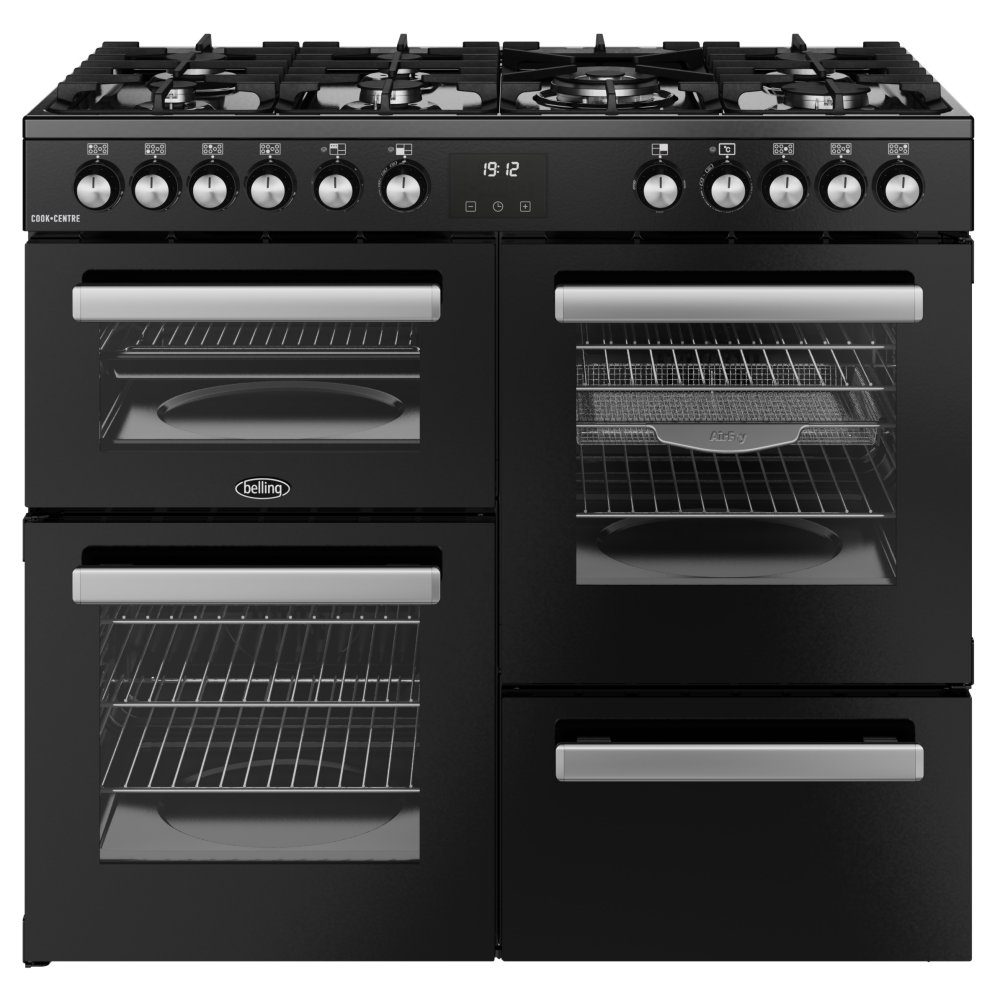 Belling Cookcentre 100DF Dual Fuel Range Cooker 444411799 - Black