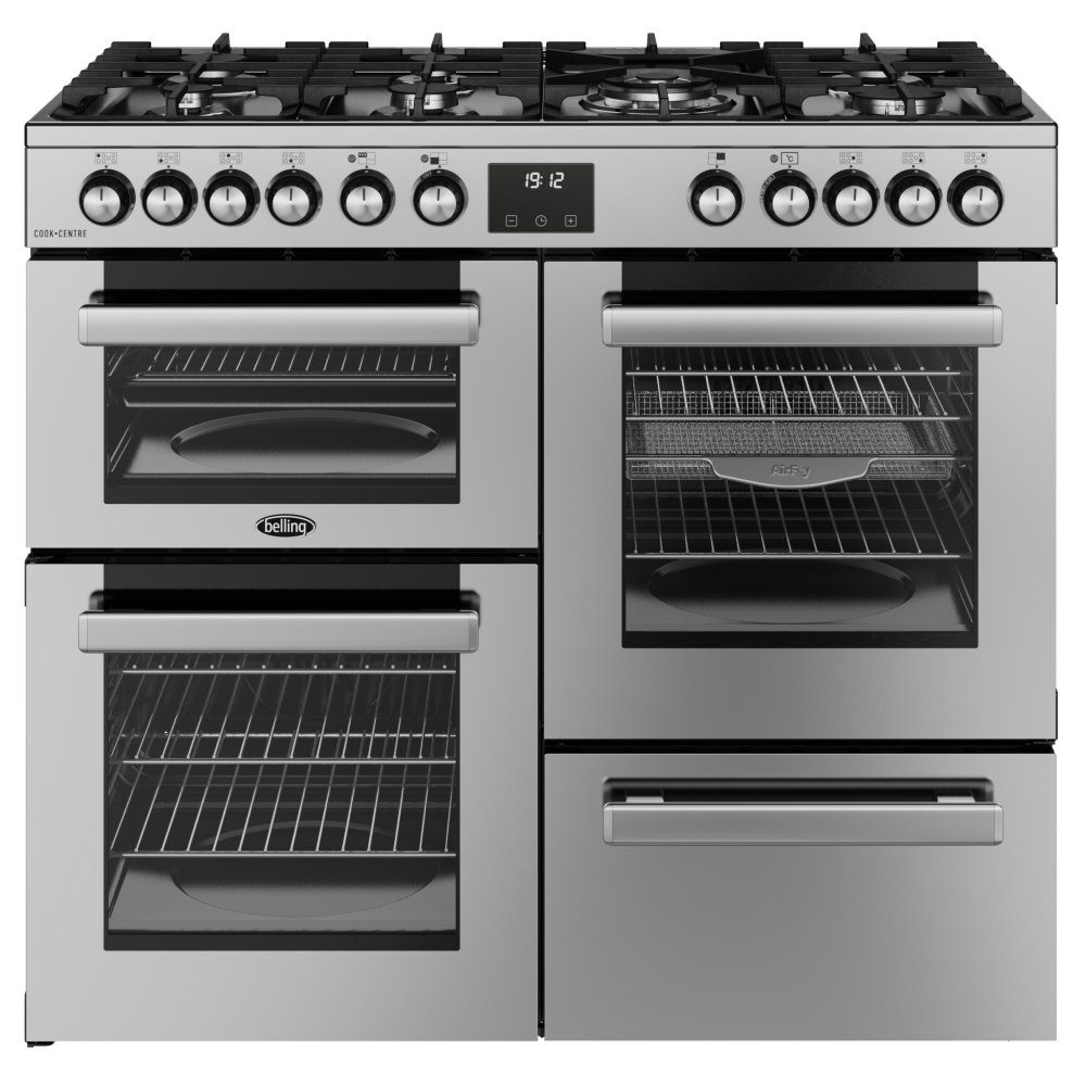 Belling Cookcentre 100DF Dual Fuel Range Cooker 444411800 - Stainless Steel