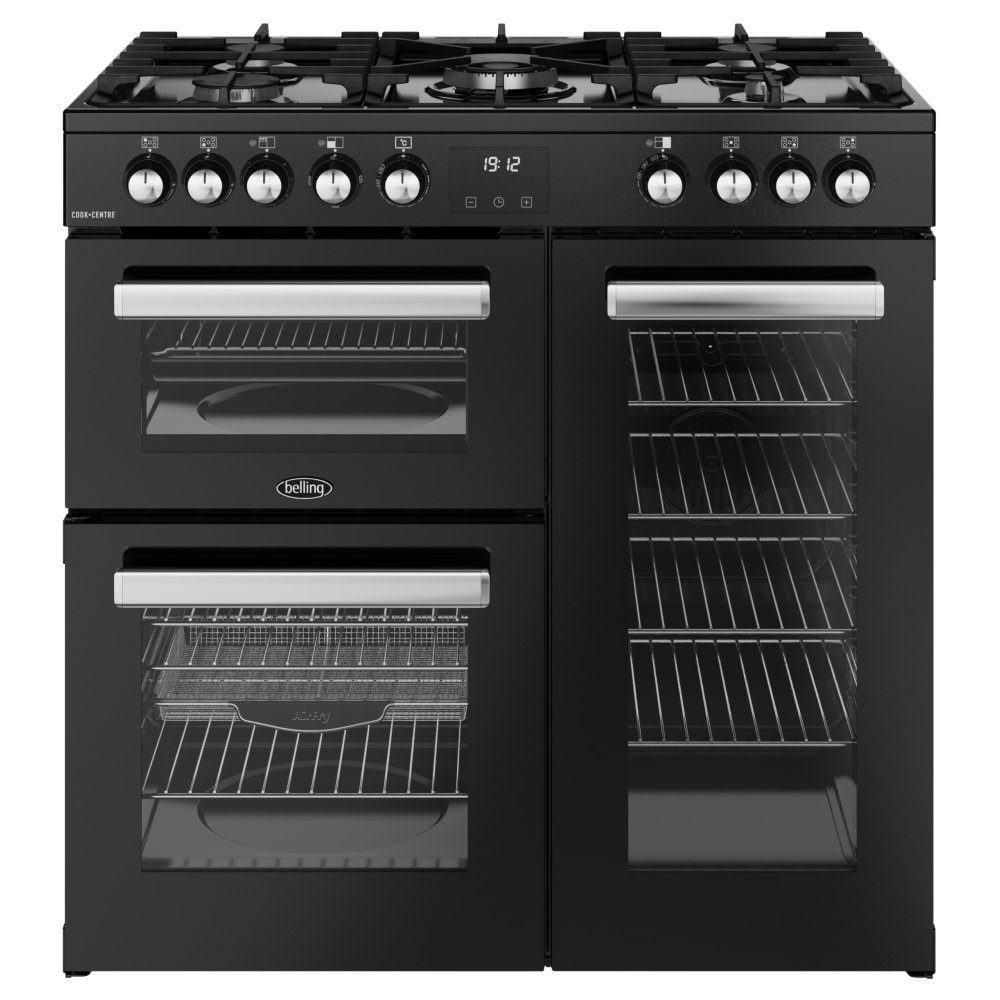 Belling Cookcentre 90DF Dual Fuel Range Cooker 444411793 - Black