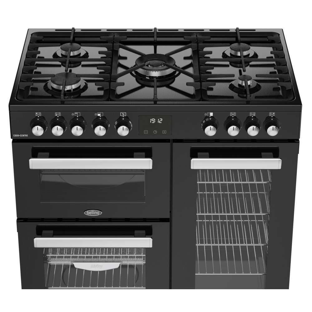 Belling Cookcentre 90DF Dual Fuel Range Cooker 444411793 - Black Belling Cookcentre 90DF Dual Fuel Range Cooker 444411793 - Black
