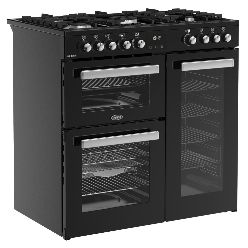 Belling Cookcentre 90DF Dual Fuel Range Cooker 444411793 - Black Belling Cookcentre 90DF Dual Fuel Range Cooker 444411793 - Black
