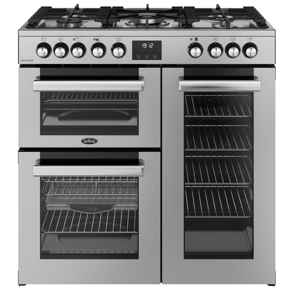 Belling Cookcentre 90DF Dual Fuel Range Cooker 444411794 - Stainless Steel