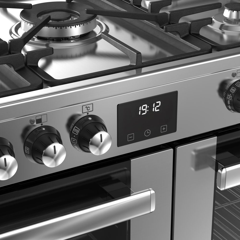 Belling Cookcentre 90DF Dual Fuel Range Cooker 444411794 - Stainless Steel Belling Cookcentre 90DF Dual Fuel Range Cooker 444411794 - Stainless Steel