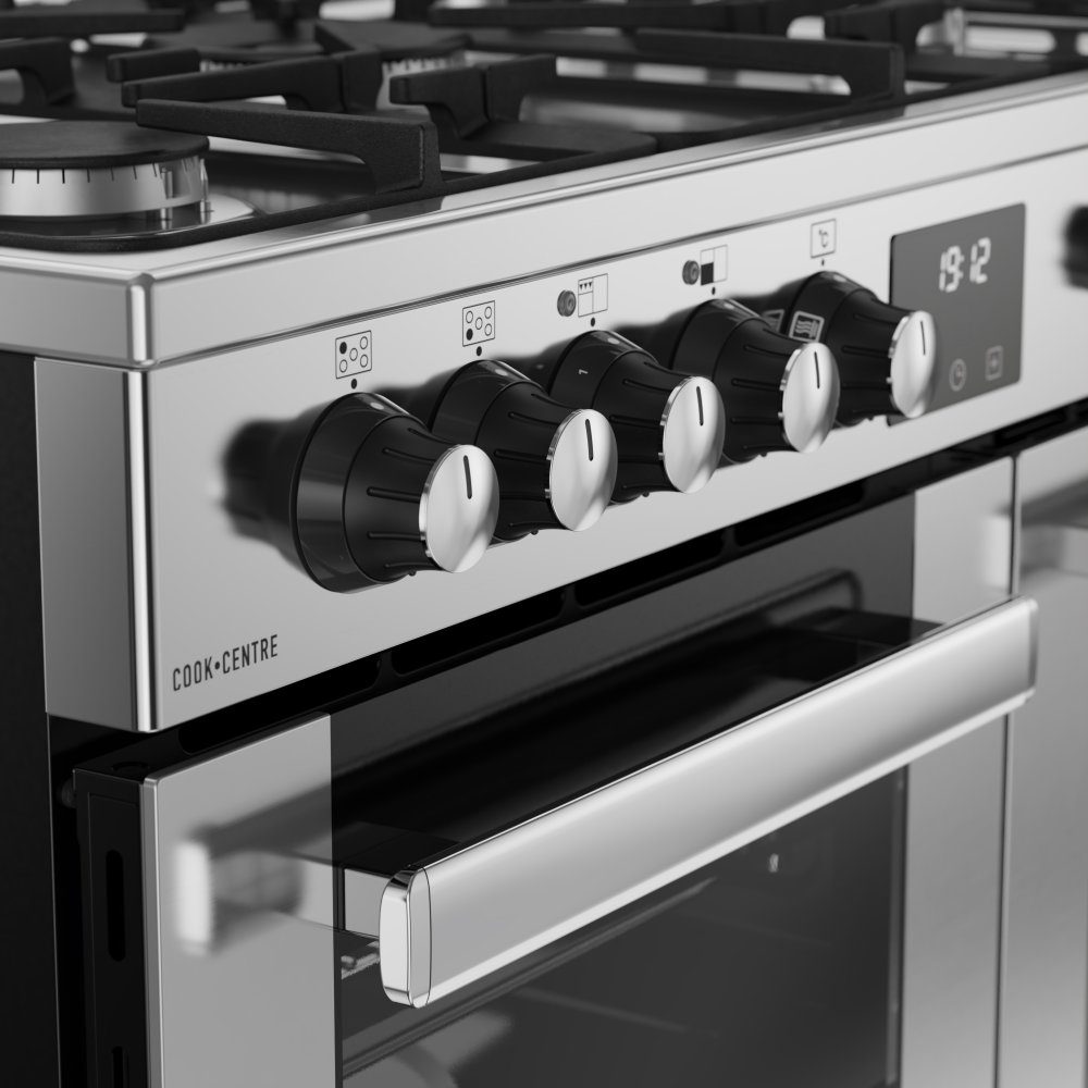 Belling Cookcentre 90DF Dual Fuel Range Cooker 444411794 - Stainless Steel Belling Cookcentre 90DF Dual Fuel Range Cooker 444411794 - Stainless Steel