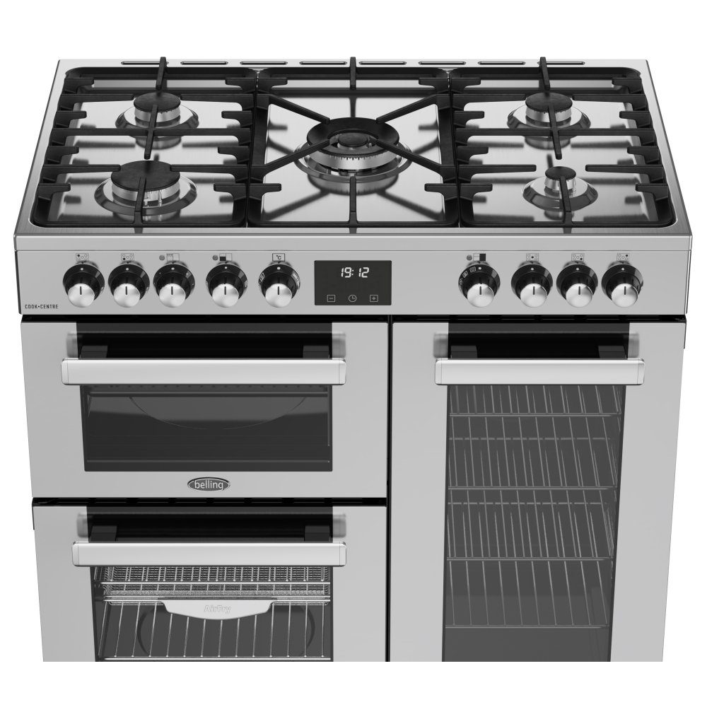 Belling Cookcentre 90DF Dual Fuel Range Cooker 444411794 - Stainless Steel Belling Cookcentre 90DF Dual Fuel Range Cooker 444411794 - Stainless Steel