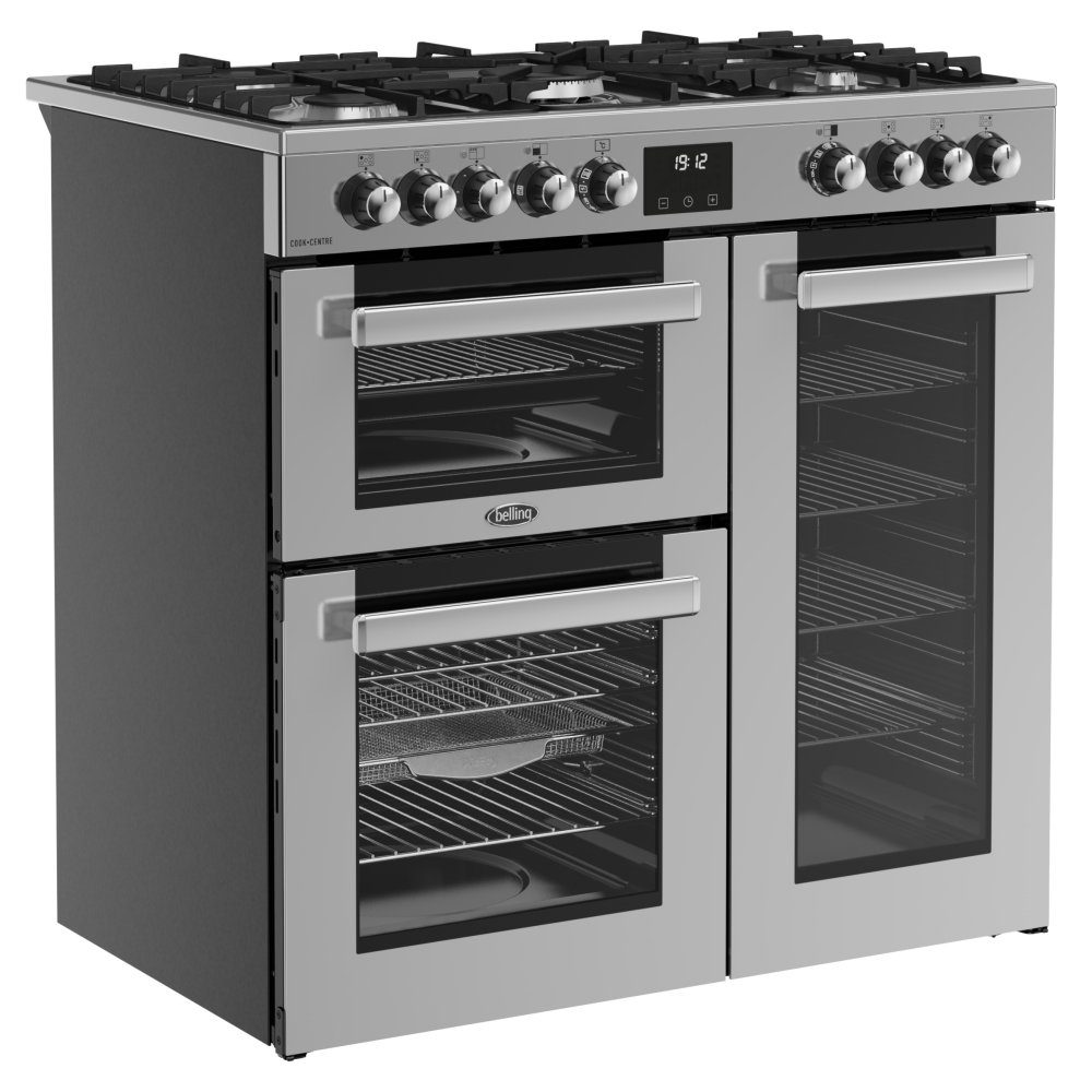 Belling Cookcentre 90DF Dual Fuel Range Cooker 444411794 - Stainless Steel Belling Cookcentre 90DF Dual Fuel Range Cooker 444411794 - Stainless Steel