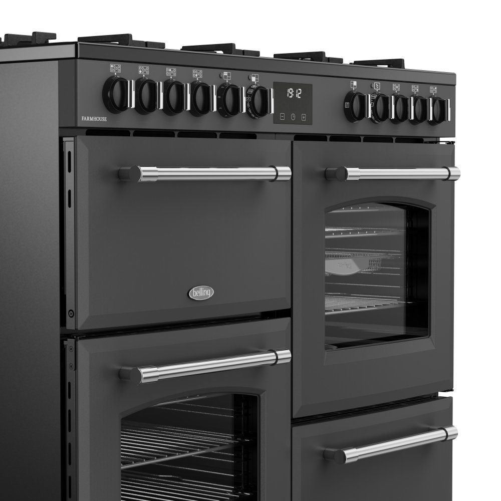 Belling Farmhouse 100DF Dual Fuel Range Cooker 444411828 - Anthracite Belling Farmhouse 100DF Dual Fuel Range Cooker 444411828 - Anthracite