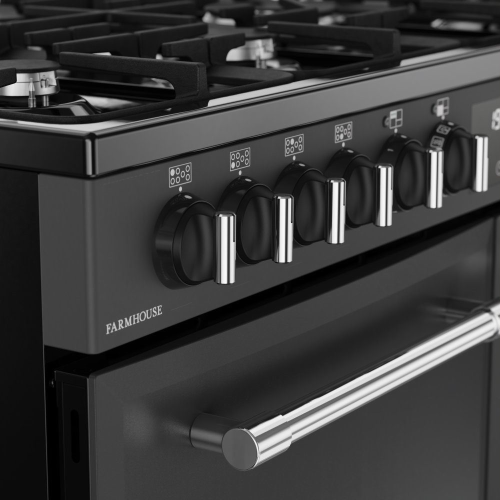 Belling Farmhouse 100DF Dual Fuel Range Cooker 444411828 - Anthracite Belling Farmhouse 100DF Dual Fuel Range Cooker 444411828 - Anthracite