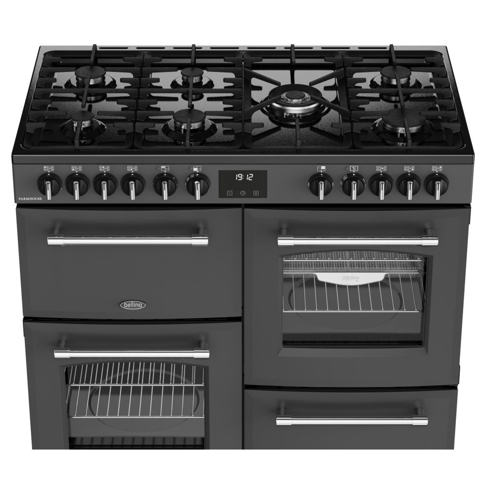 Belling Farmhouse 100DF Dual Fuel Range Cooker 444411828 - Anthracite Belling Farmhouse 100DF Dual Fuel Range Cooker 444411828 - Anthracite