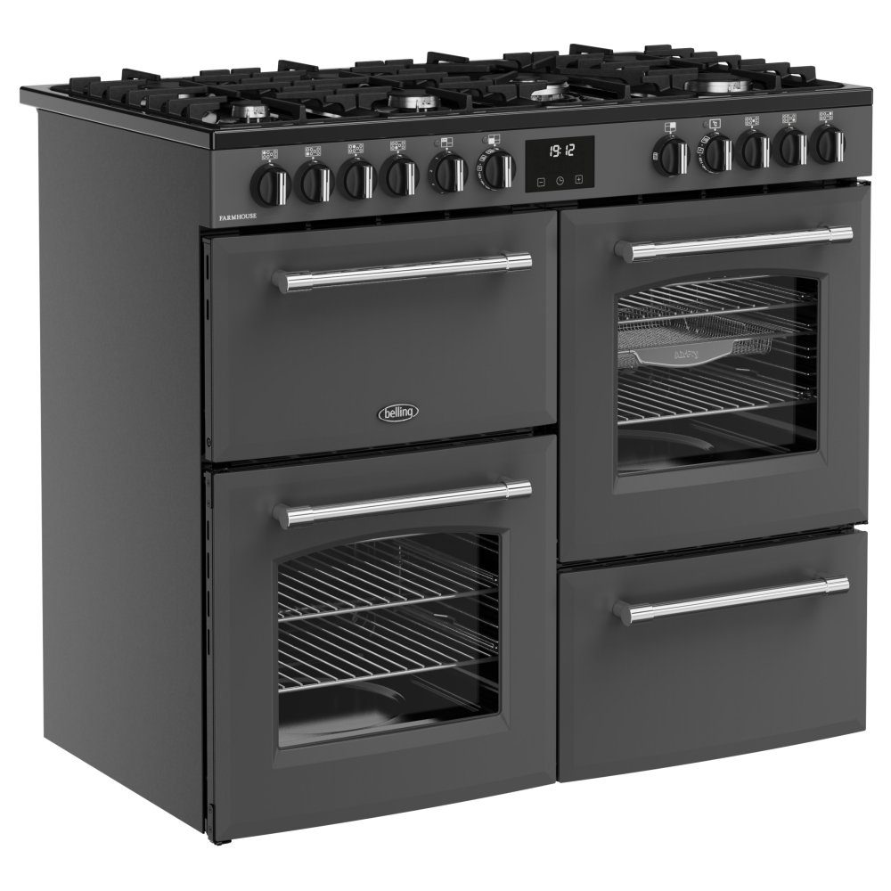 Belling Farmhouse 100DF Dual Fuel Range Cooker 444411828 - Anthracite Belling Farmhouse 100DF Dual Fuel Range Cooker 444411828 - Anthracite