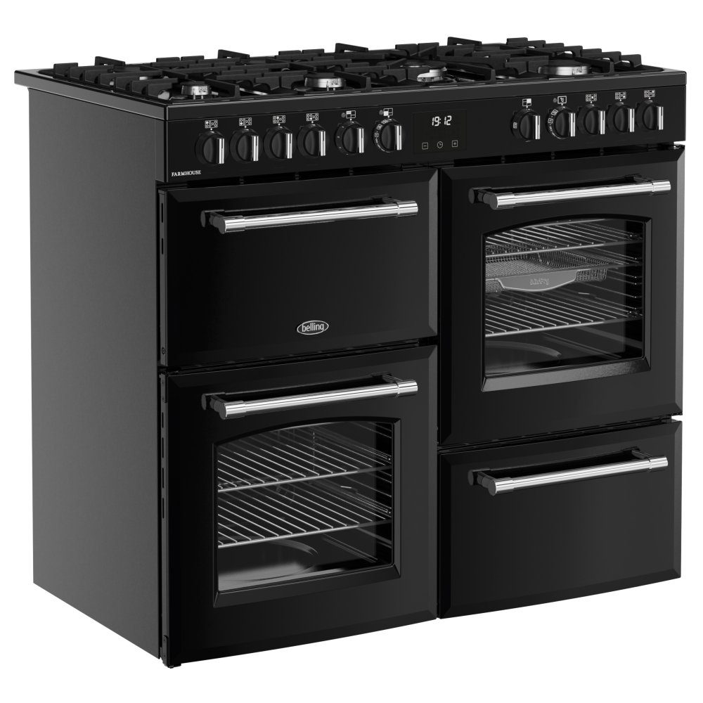 Belling 11829 100cm Dual Fuel Range Cooker BEL RCA FARMHOUSE 100DF BLK - BLACK Belling 11829 100cm Dual Fuel Range Cooker BEL RCA FARMHOUSE 100DF BLK - BLACK