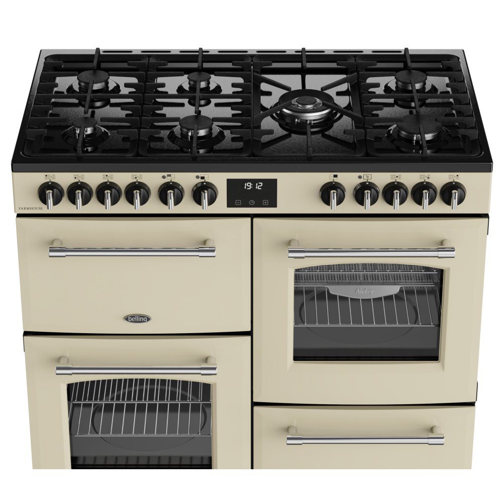 Belling 11830 100cm Dual Fuel Range Cooker BEL RCA FARMHOUSE 100DF CRM - CREAM Belling 11830 100cm Dual Fuel Range Cooker BEL RCA FARMHOUSE 100DF CRM - CREAM