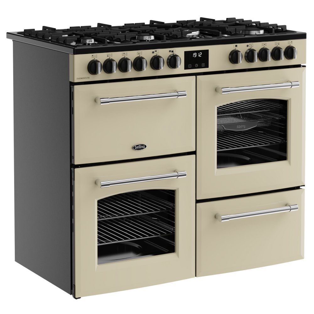 Belling 11830 100cm Dual Fuel Range Cooker BEL RCA FARMHOUSE 100DF CRM - CREAM Belling 11830 100cm Dual Fuel Range Cooker BEL RCA FARMHOUSE 100DF CRM - CREAM