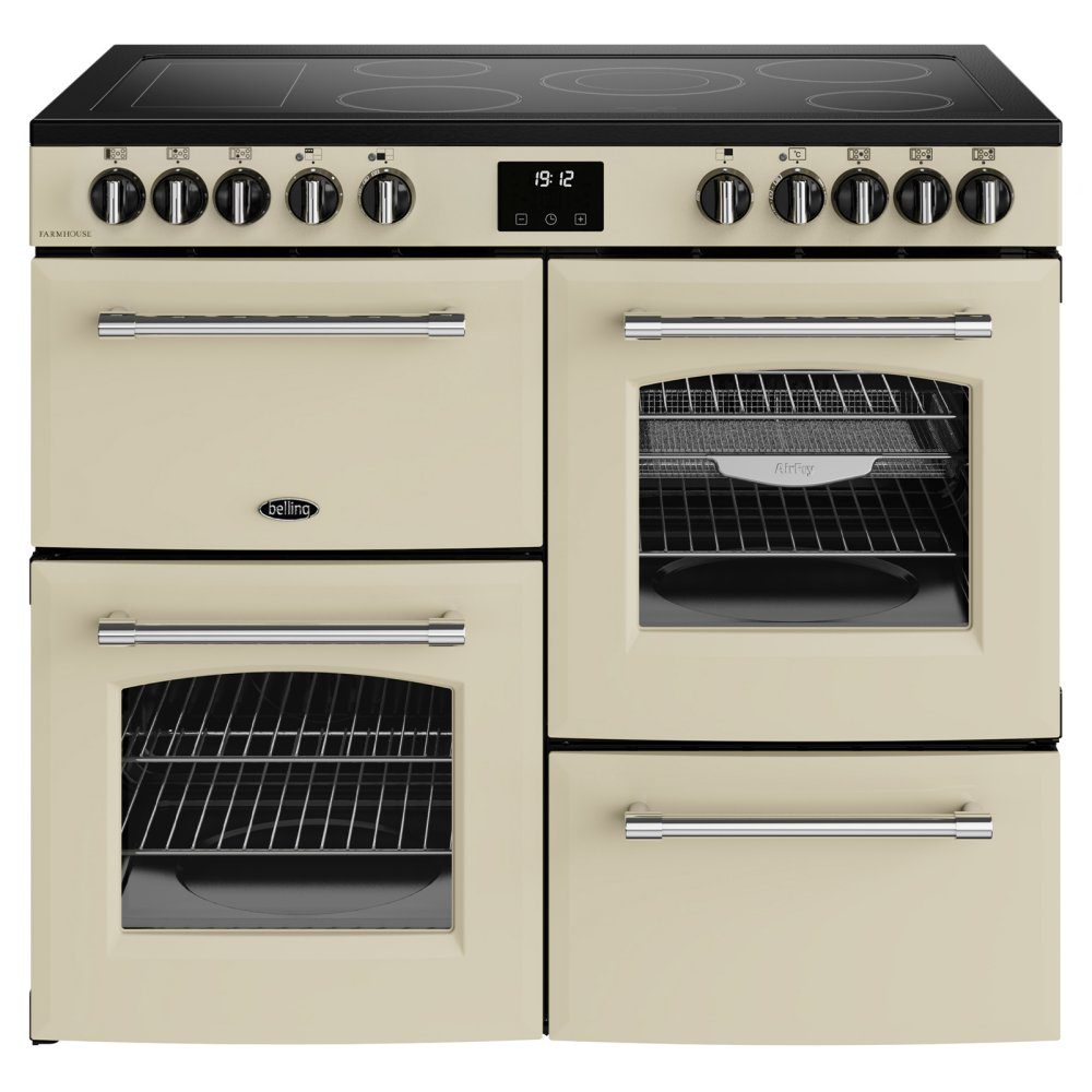 Belling Farmhouse 100E Ceramic Range Cooker 444411827 - Cream