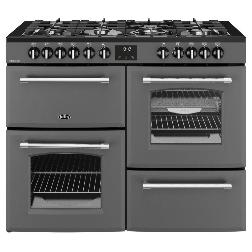 Belling Farmhouse 110DF Dual Fuel Range Cooker 444411837 - Anthracite