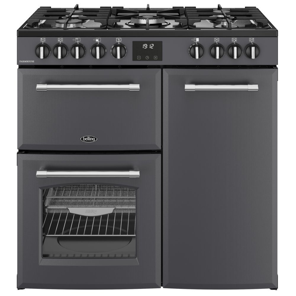Belling Farmhouse 90DF Dual Fuel Range Cooker 444411819 - Anthracite